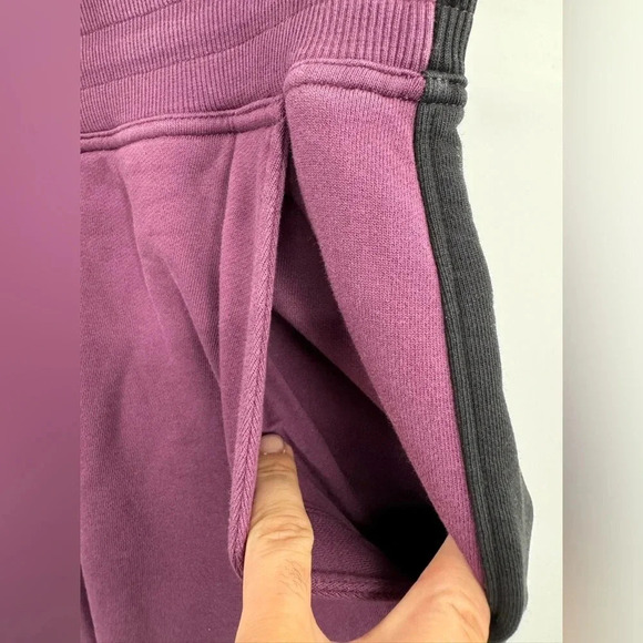 Outdoor Voices Joggers Womens L Purple/Black Colorblock Sweatpants Elastic Waist - Picture 5 of 12